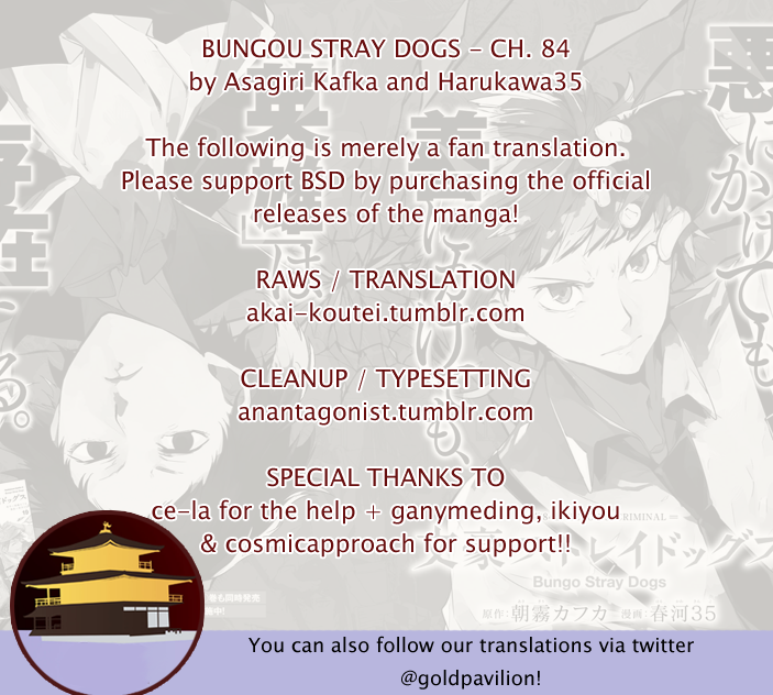 Bungou Stray Dogs, Chapter 84 image 01